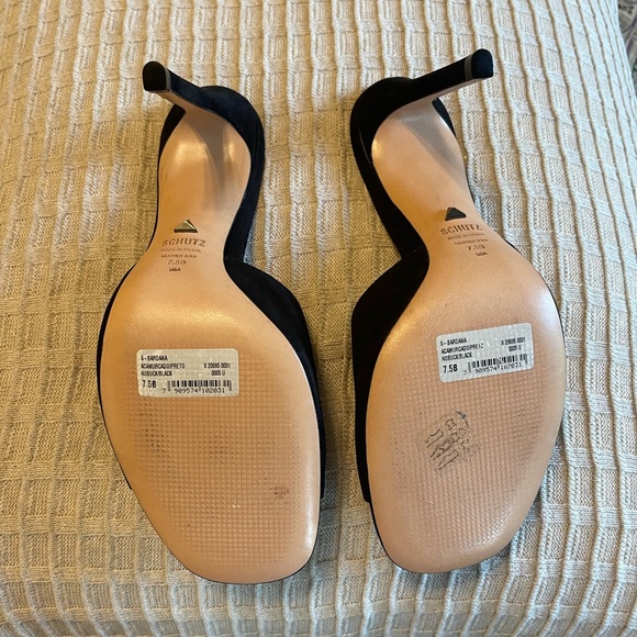 Schutz Black Suede Mules. - Picture 3 of 4